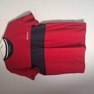Nautica red with black stripe t-shirt, size Large fits like Medium